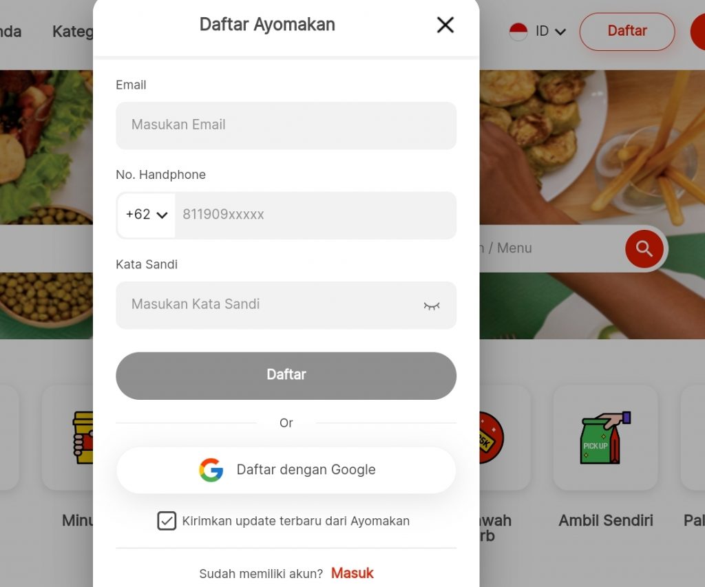 cari tempat makan di ayomakan!